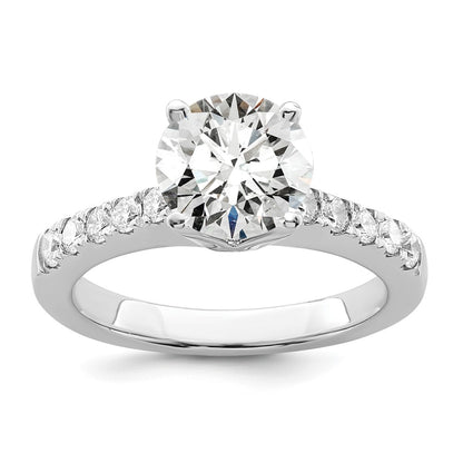 True Origin 14K White Gold 3/8 carat Lab Grown Diamond VS+ F+ Semi-Mount Round Engagement Ring