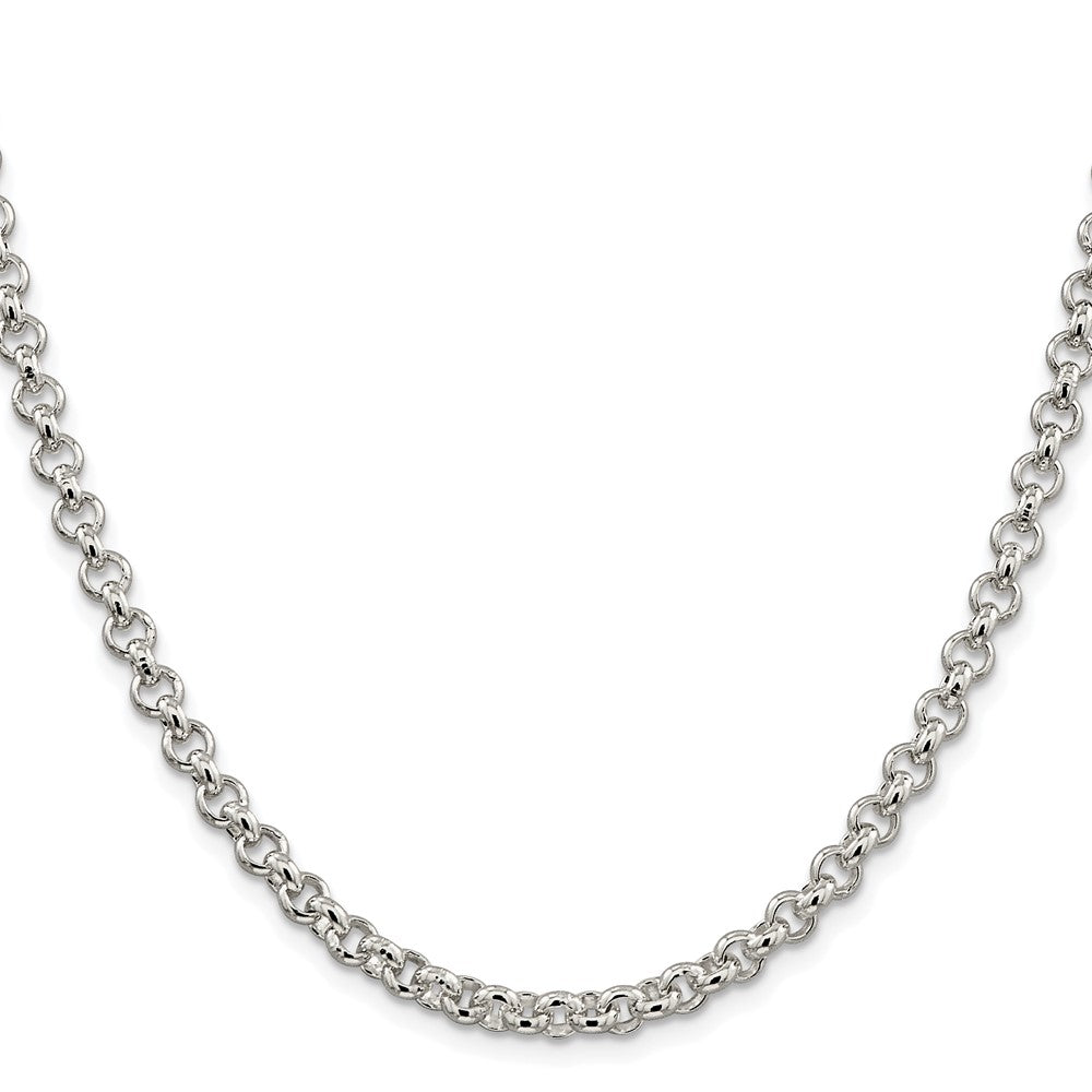 Sterling Silver Rhodium-plated 5mm Rolo 26 Inch Chain
