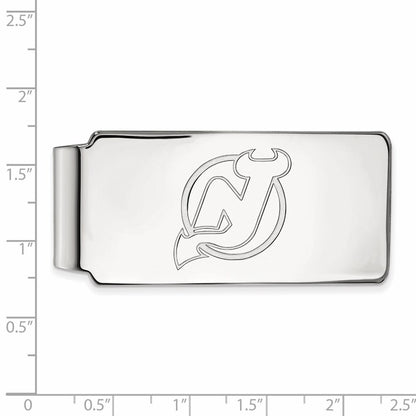 10K White Gold NHL LogoArt New Jersey Devils Money Clip