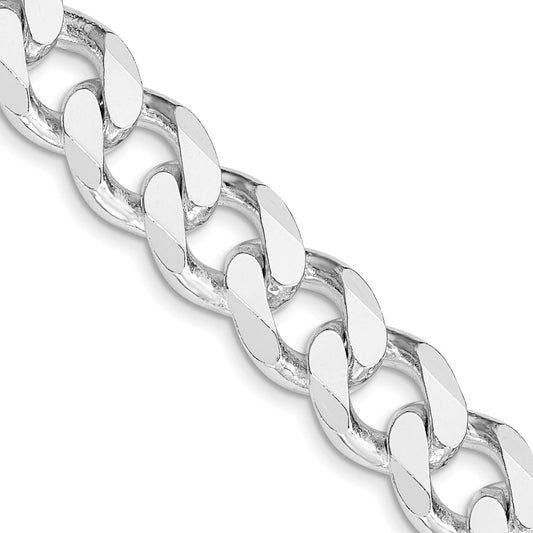 Sterling Silver Rhodium-plated 13mm Curb 22 Inch Chain