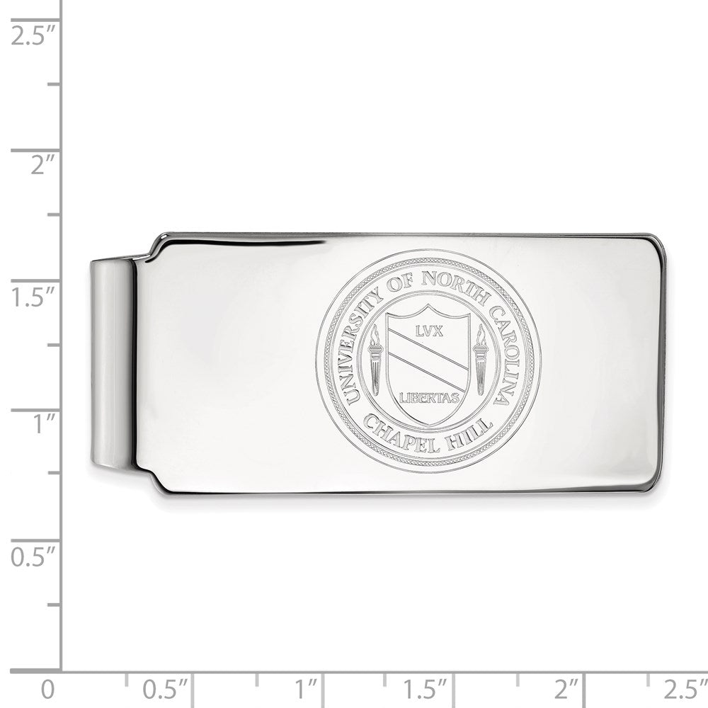 10K White Gold LogoArt University of North Carolina Crest Money Clip