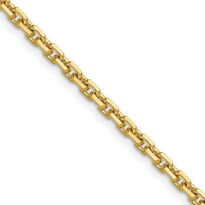 14K Yellow Gold 3.25mm D/C French Link 18 Inch Chain