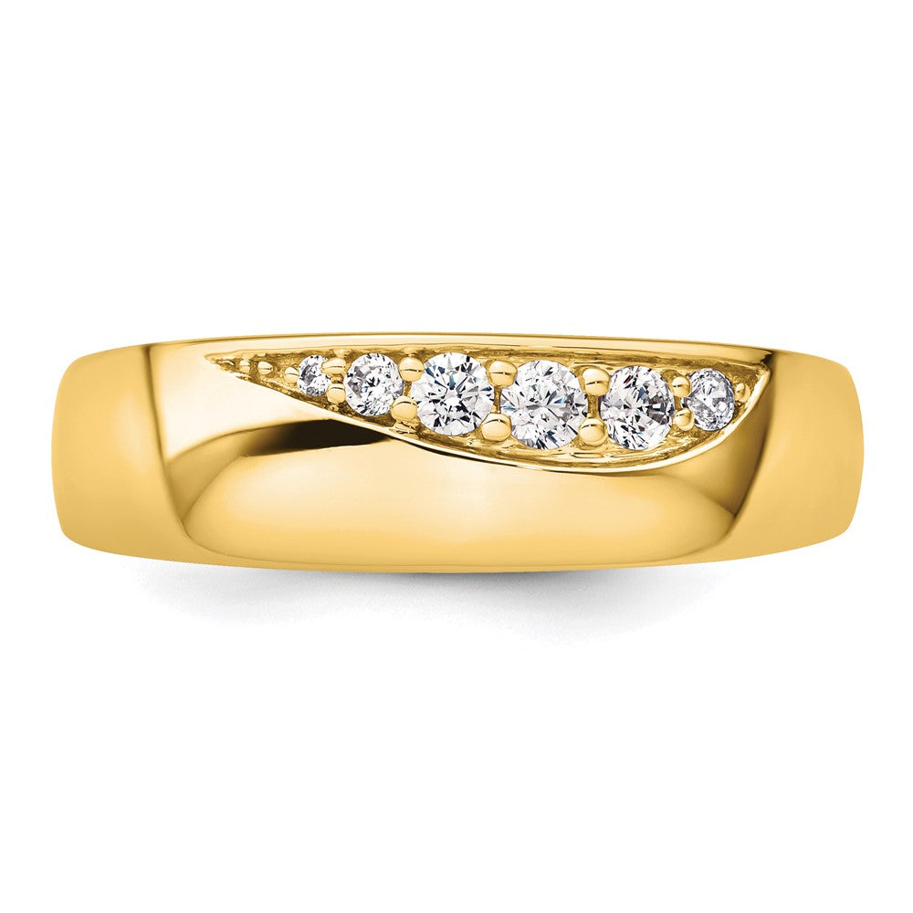 True Origin 14K Yellow Gold Men's 1/4 carat Lab Grown Diamond VS+ F+ Complete Wedding Band Ring