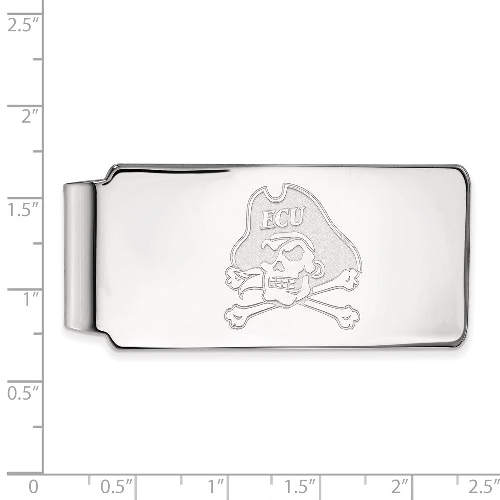 10K White Gold LogoArt East Carolina University Pirate Money Clip