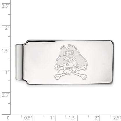 10K White Gold LogoArt East Carolina University Pirate Money Clip