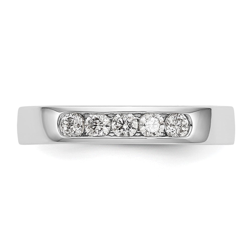 14K White Gold TRUE ORIGIN Lab Grown Diamond VS+, F+ 5-Stone Channel Wedding Band Ring