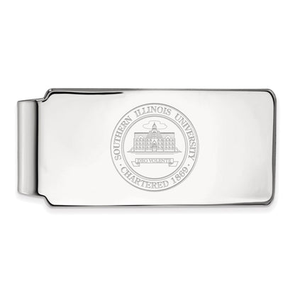 10K White Gold LogoArt Southern Illinois University Crest Money Clip