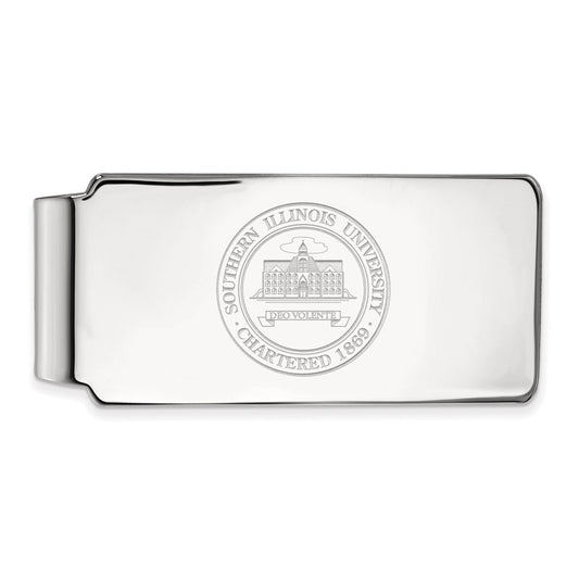 10K White Gold LogoArt Southern Illinois University Crest Money Clip