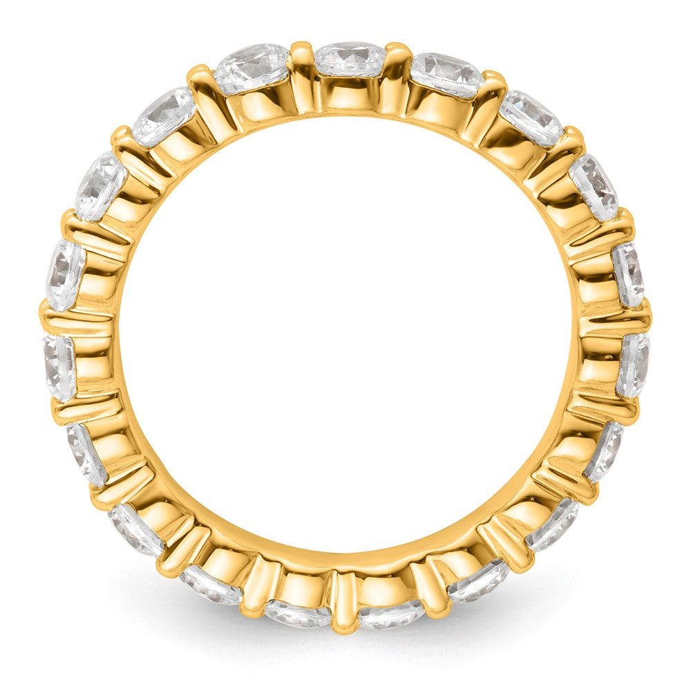 14K Yellow Gold 2 carat Lab Grown Diamond VS+ F+ Round Complete Channel Set Size 6 Eternity Wedding Band Ring