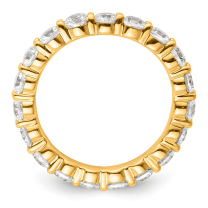 14K Yellow Gold 2 carat Lab Grown Diamond VS+ F+ Round Complete Channel Set Size 6 Eternity Wedding Band Ring