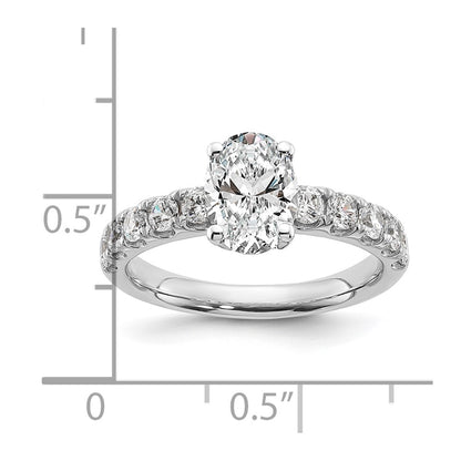 14K White Gold Certified 2 3/4 carat Lab Grown Diamond VS+ F+ Oval Complete Engagement Ring