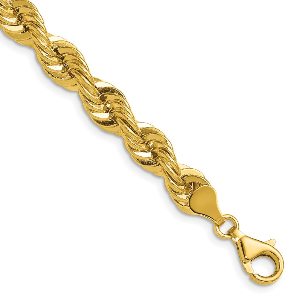 14K Yellow Gold 7.5mm Regular Rope 24 Inch Chain
