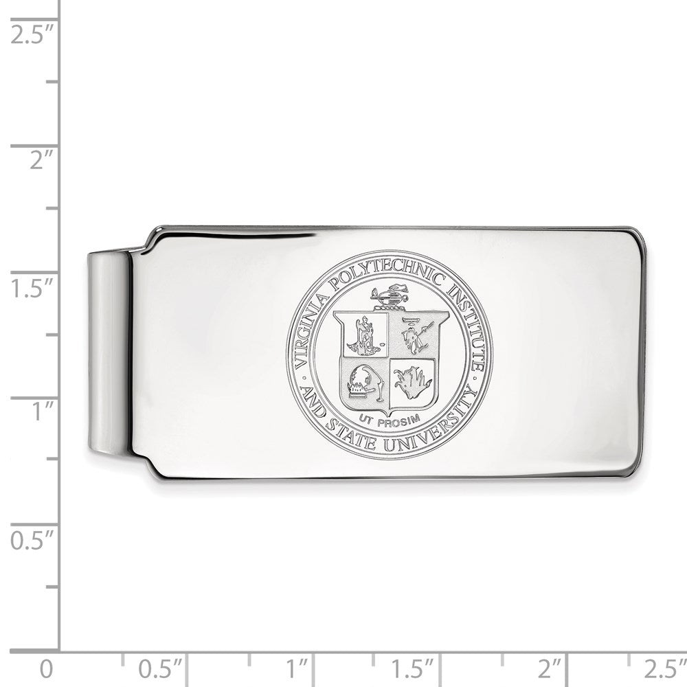 14K White Gold LogoArt Virginia Tech Crest Money Clip
