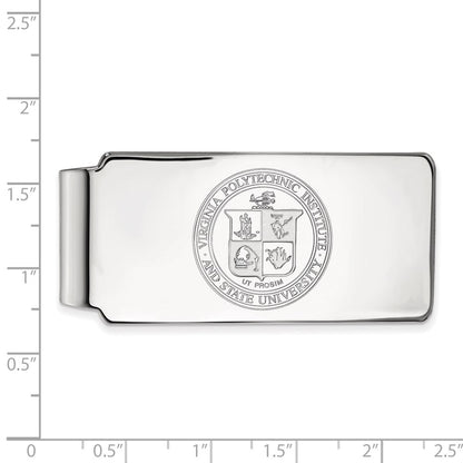 14K White Gold LogoArt Virginia Tech Crest Money Clip
