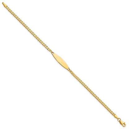 14K Yellow Gold Polished Solid Chain/Solid Plate Curb Link 36x5.1mm Plate 7 Inch ID Bracelet