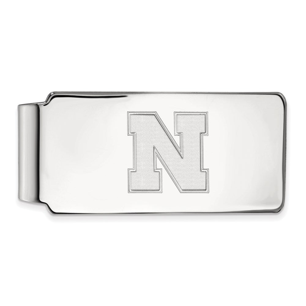 10K White Gold LogoArt University of Nebraska Letter N Money Clip