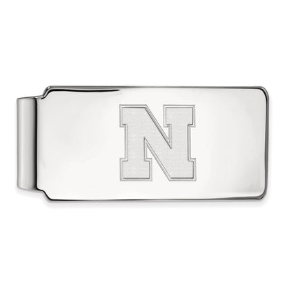 10K White Gold LogoArt University of Nebraska Letter N Money Clip