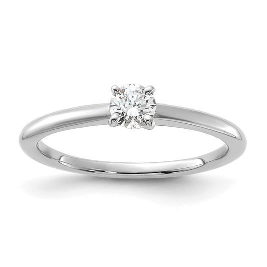 14K White Gold 1/4 carat Certified Lab Grown Diamond VS/SI+ G+ Round Complete Solitaire Engagement Ring
