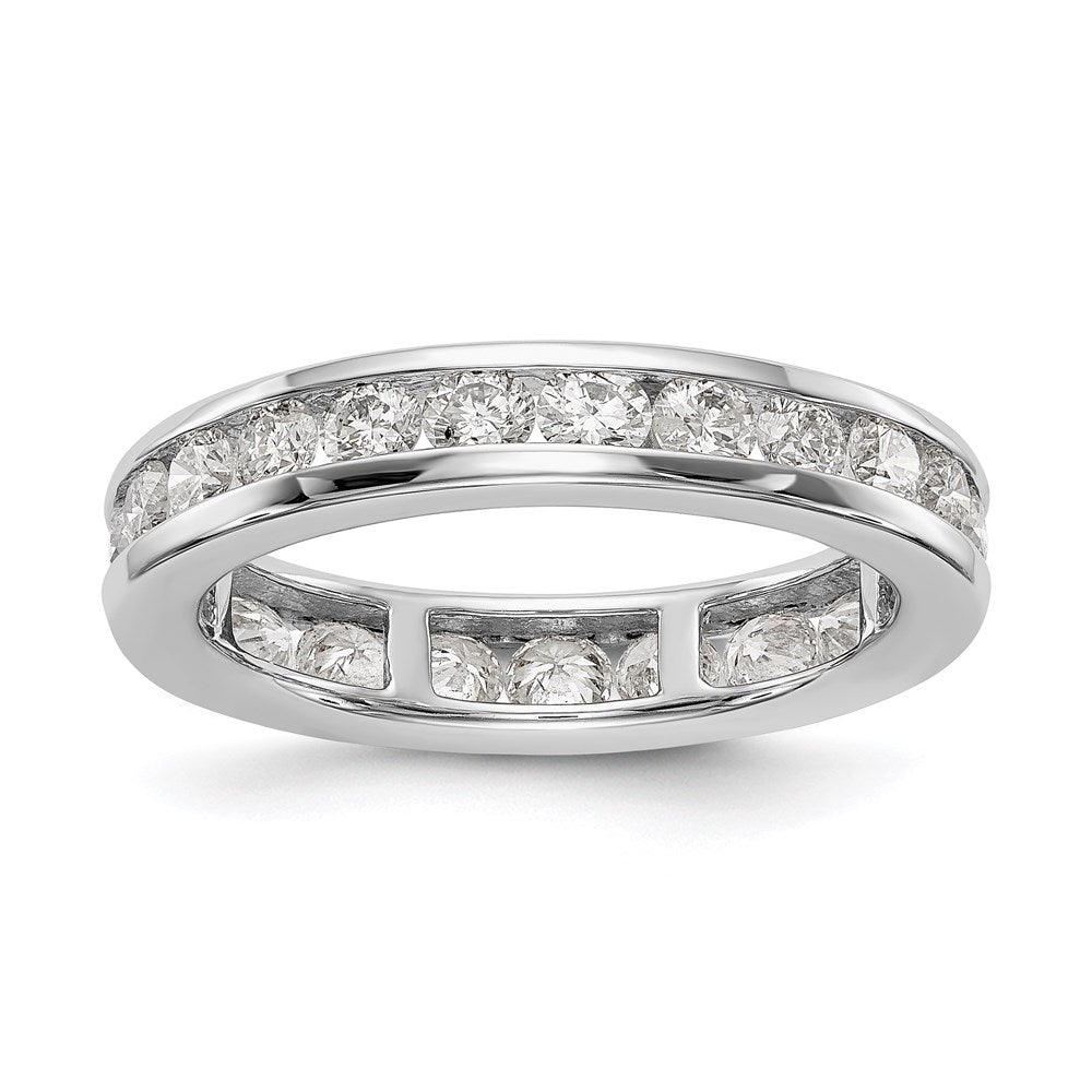14K White Gold Polished 1.5ct Channel Diamond Eternity Wedding Band Ring