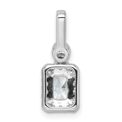 14K White Gold 1 carat Lab Grown Diamond VS/SI+ G+ Radiant Complete Halo Pendant