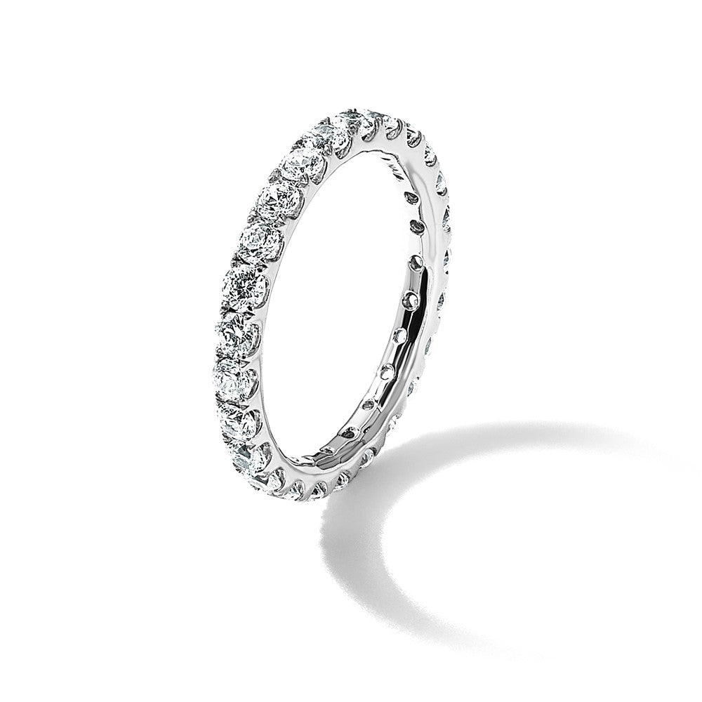 14K White Gold 1 1/2CT U Shared Prong Diamond Eternity Wedding Band Ring