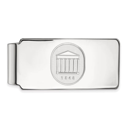 10K White Gold LogoArt University of Mississippi 1848 Crest Money Clip