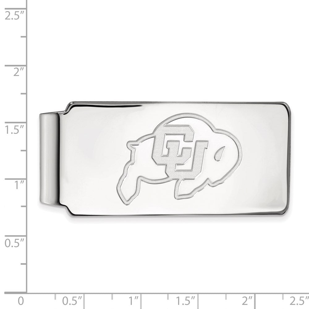10K White Gold LogoArt University of Colorado Buffalo Money Clip