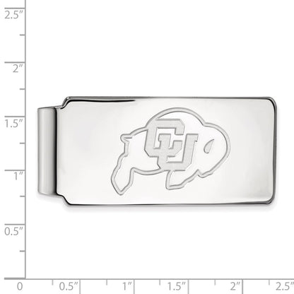 10K White Gold LogoArt University of Colorado Buffalo Money Clip