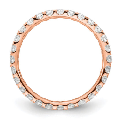 14K Rose Gold Polished Size 5.5 U-Shared Prong 1 carat Diamond Complete Eternity Wedding Band Ring