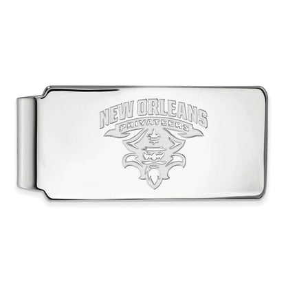 10K White Gold LogoArt University of New Orleans Privateers Money Clip