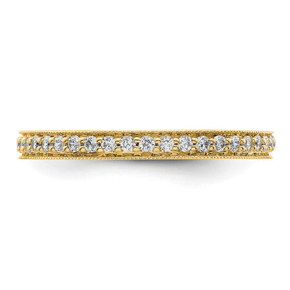 14K Yellow Gold Polished Size 9 Vintage 1/2 carat Diamond Complete Eternity Wedding Band Ring