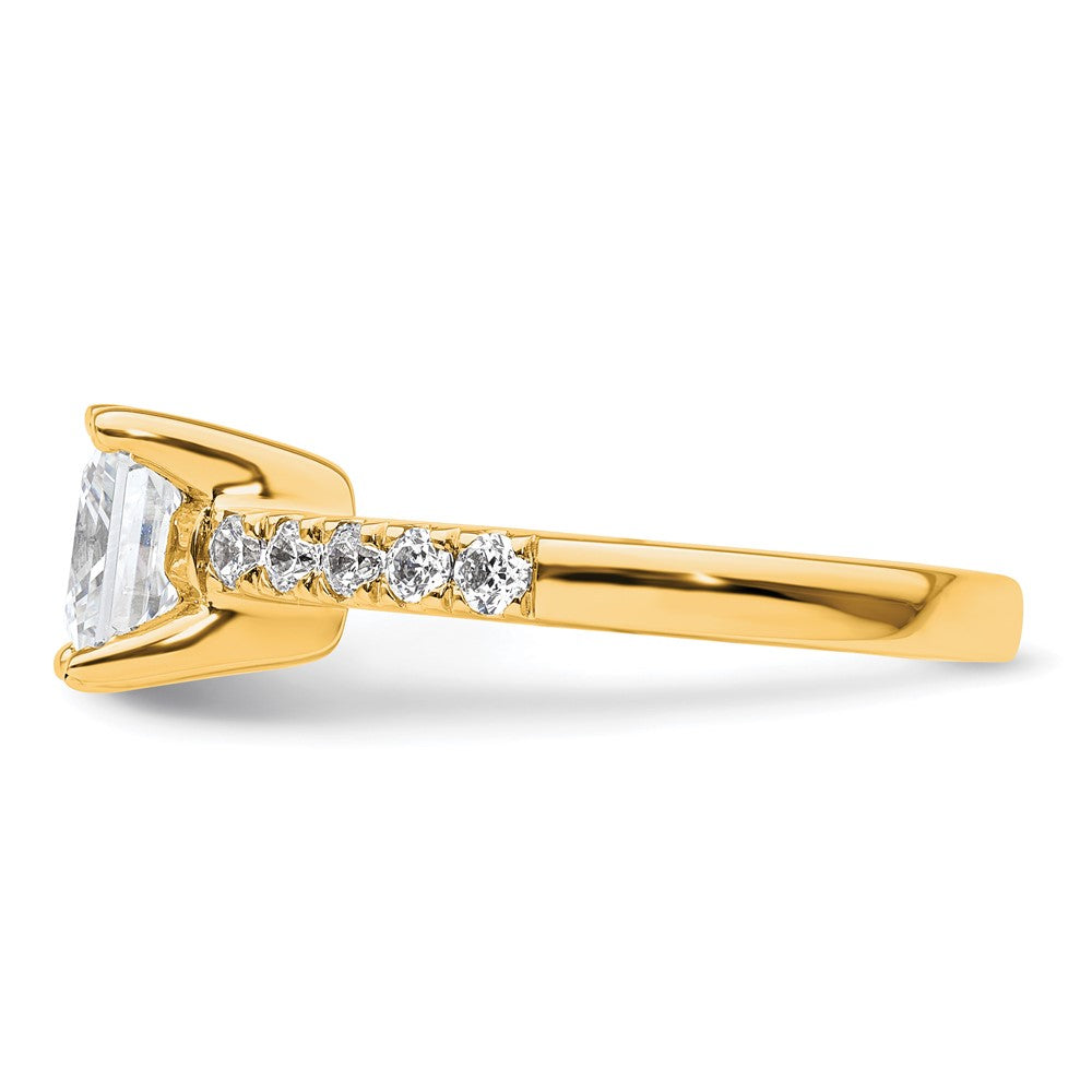 True Origin 14K Yellow Gold 3/8 carat Lab Grown Diamond VS+ F+ Semi-Mount Princess Engagement Ring