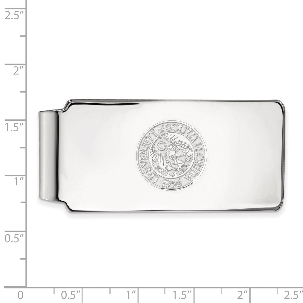 10K White Gold LogoArt University of South Florida Crest Money Clip