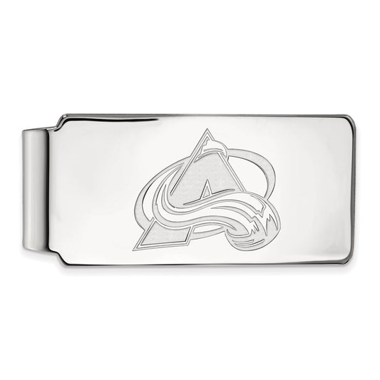 10K White Gold NHL LogoArt Colorado Avalanche Money Clip