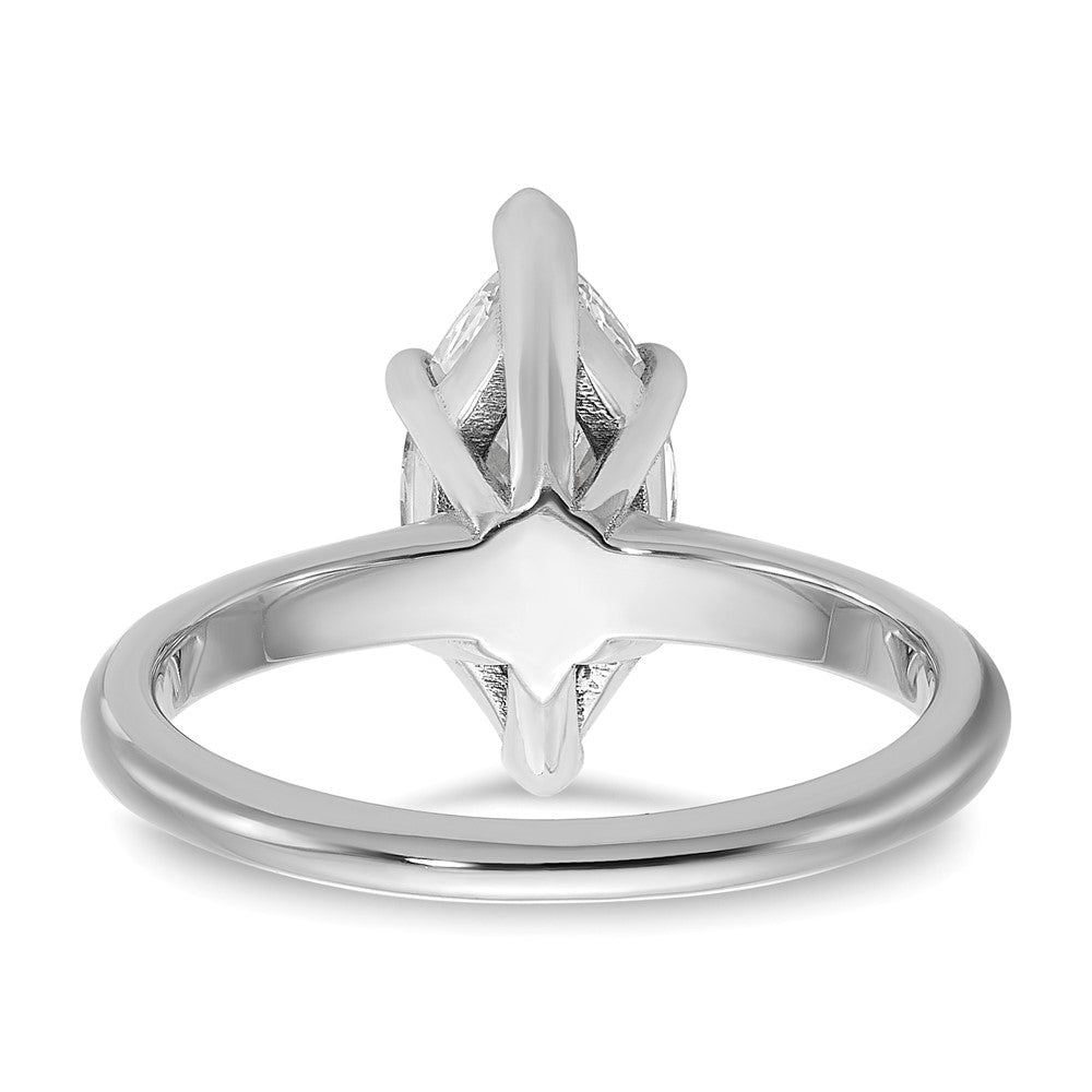 14K White Gold 2 carat Lab Grown Diamond VS+ F+ Marquise Solitaire Complete Engagement Ring