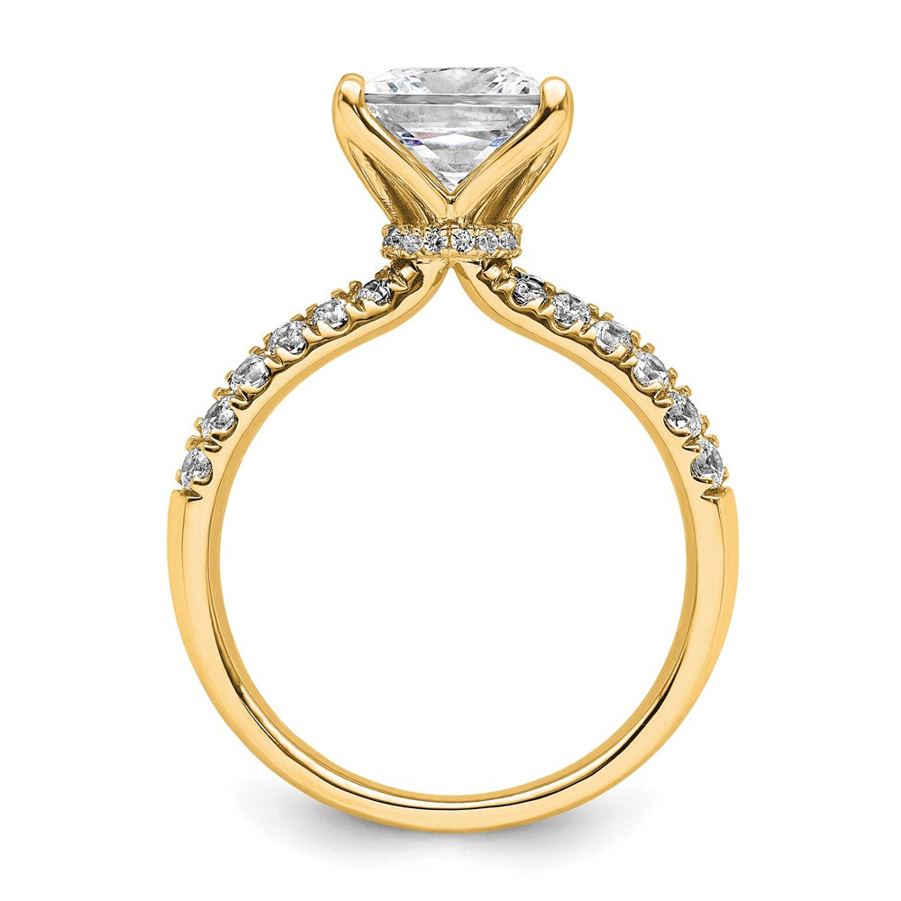 True Origin 14K Yellow Gold 2 5/8 carat Lab Grown Diamond VS+ F+ Complete Princess Engagement Ring