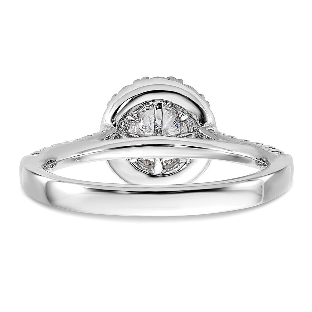 True Origin 14K White Gold 1 carat Lab Grown Diamond VS+ F+ Complete Halo Engagement Ring