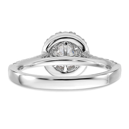 True Origin 14K White Gold 1 carat Lab Grown Diamond VS+ F+ Complete Halo Engagement Ring