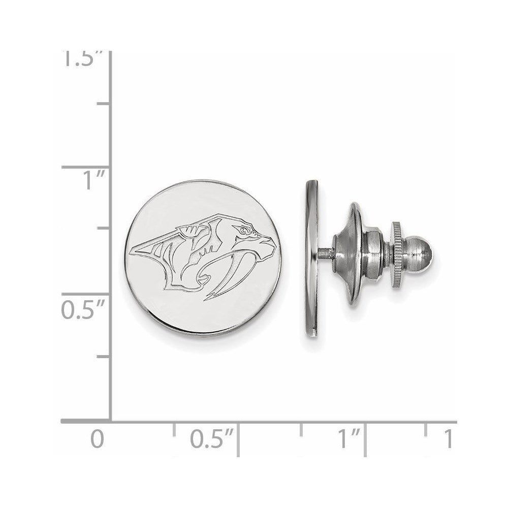 14K White Gold NHL LogoArt Nashville Predators Lapel Pin