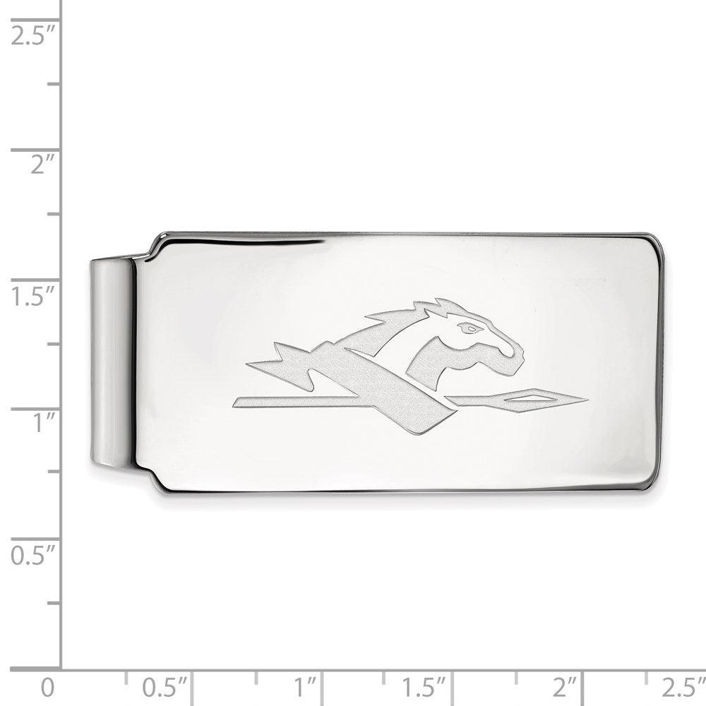 10K White Gold LogoArt Longwood University Horse Money Clip