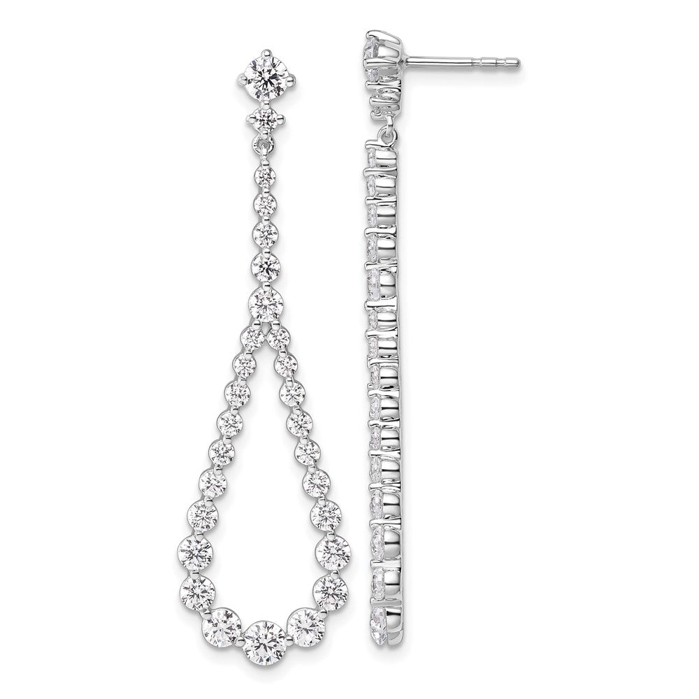 14K White Gold 3 carat Lab Grown Diamond VS+ F+ Complete Fashion Teardrop Earrings