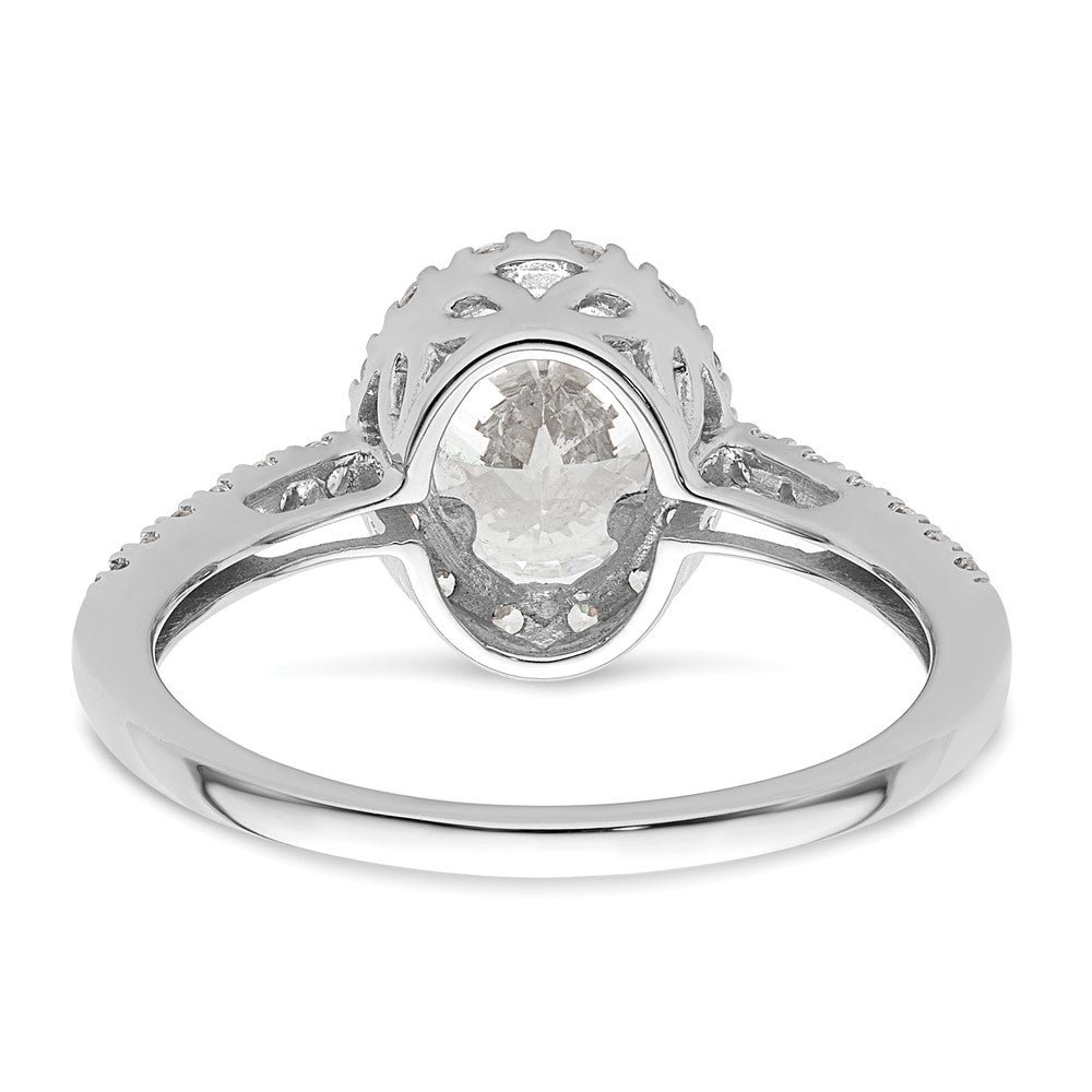 14K White Gold Halo Plus (Holds 1.25 carat (8.5x6.0mm) Oval Center) 3/8 carat Diamond Semi-Mount Engagement Ring