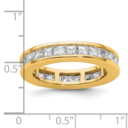 14K Yellow Gold Polished Size 8.5 Channel-set 3 carat Princess Diamond Complete Eternity Wedding Band Ring