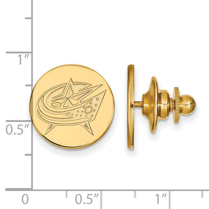 14K Yellow Gold Gold NHL LogoArt Columbus Blue Jackets Lapel Pin