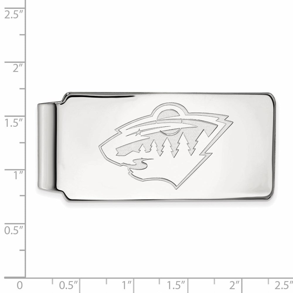 10K White Gold NHL LogoArt Minnesota Wild Money Clip