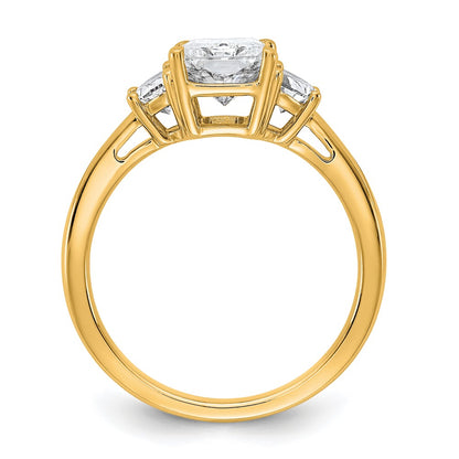 14K Yellow Gold 1/2 carat Lab Grown Diamond VS/SI+ G+ Half Moon 2 carat Radiant Center Semi Mount Engagement Ring