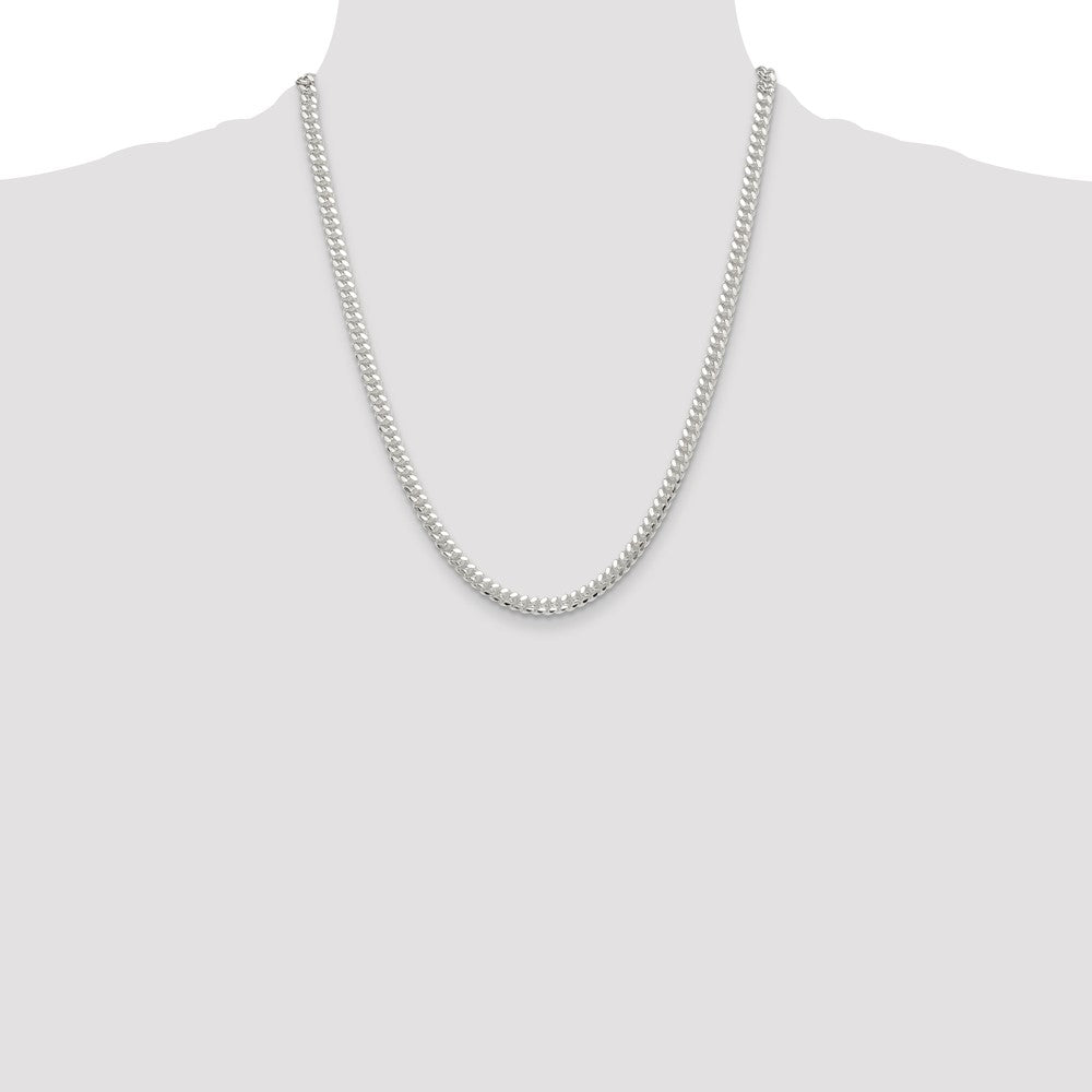 Sterling Silver Polished 5.7mm Domed Curb 22 Inch Chain