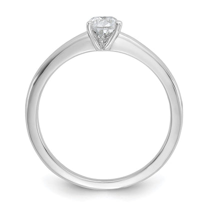 14K White Gold 1/2 carat Certified Lab Grown Diamond VS+ F+ Pear Solitaire Complete Engagement Ring