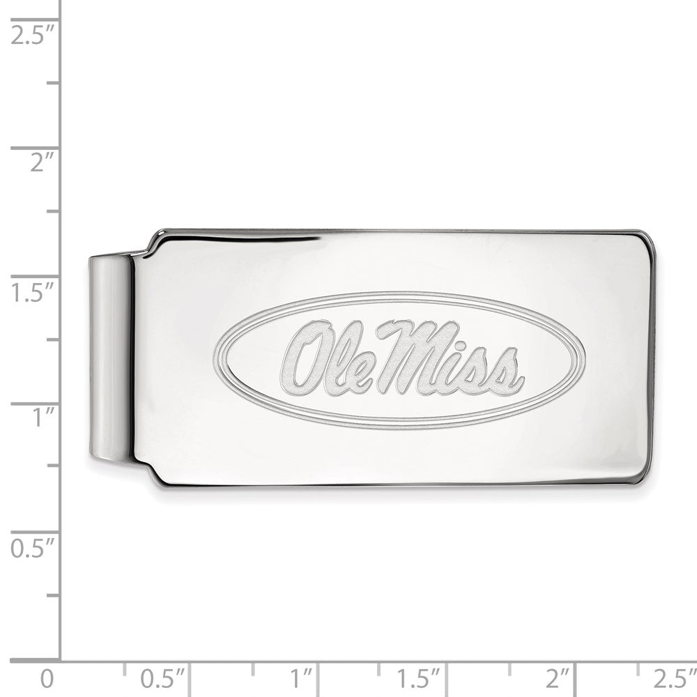 10K White Gold LogoArt University of Mississippi Ole Miss Money Clip