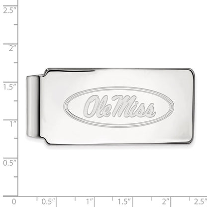 10K White Gold LogoArt University of Mississippi Ole Miss Money Clip